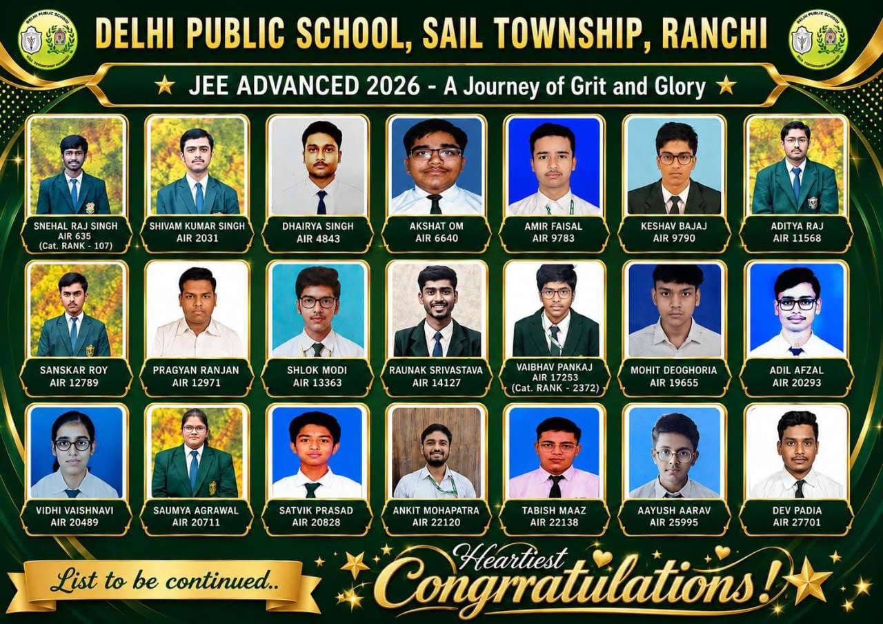DPS Ranchi Students Shine in JEE Advanced 2026