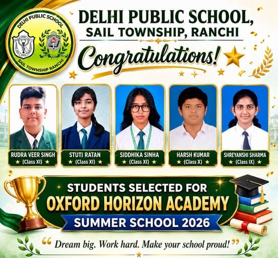 DPS Ranchi Students Selected for Oxford Horizon Academy Summer School 2026