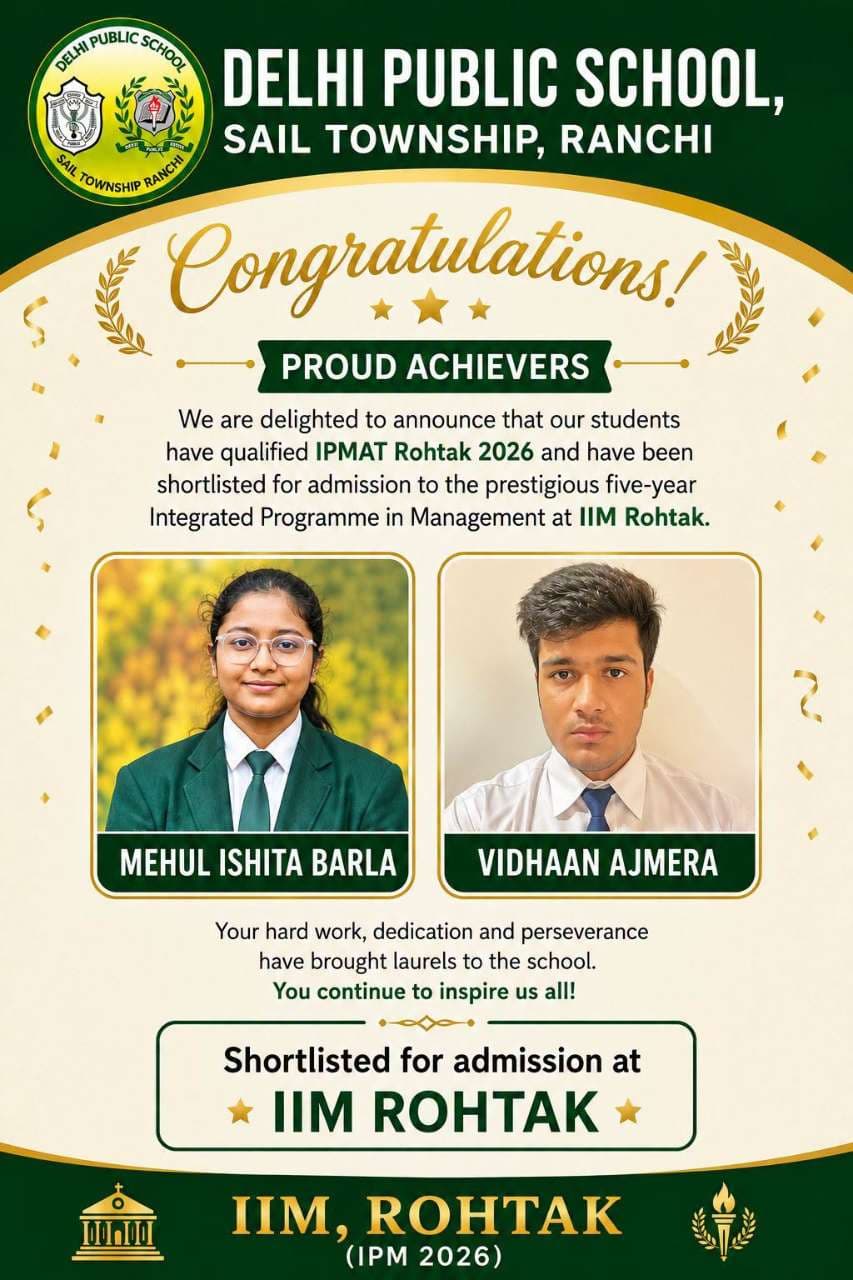 DPS Ranchi Students Excel in IPMAT Rohtak 2026